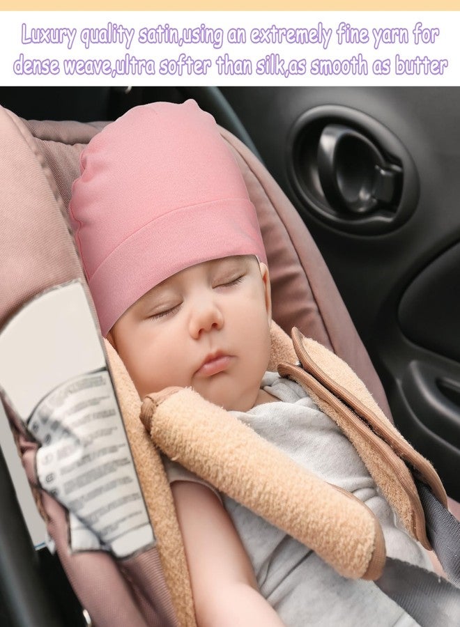 Cotwinter 6 Pcs Satin Lined Baby Newborn Hats Silk Satin Lined Beanie Toddler Hat for Hospital Infant Girls Boys 0-6 Months (Cute Color) - Image 5